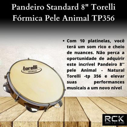Imagem de Pandeiro Standard 8" Torelli Fórmica Pele Animal TP356