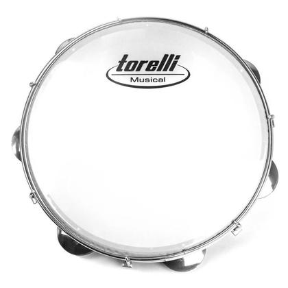 Imagem de Pandeiro torelli 10" injetado pele leitosa vermelho