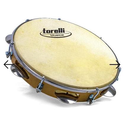 Imagem de Pandeiro torelli profissional pele couro 10 polegadas chave afinação capa acolchoada samba chorinho