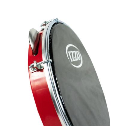 Imagem de Pandeiro vermelho izzo 10 polegadas abs com pele preta 3440