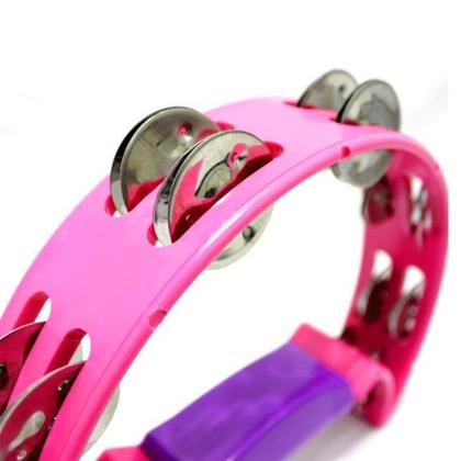 Imagem de Pandeirola Meia Lua Spanking Policarbonato Rosa Profissional