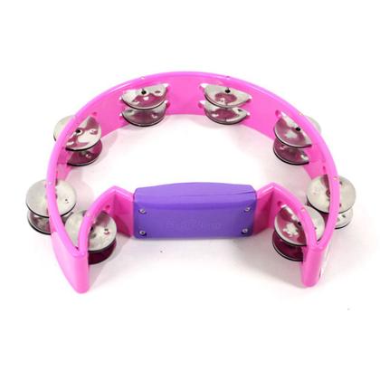 Imagem de Pandeirola Pandeiro Meia Lua SpanKing Rosa ABS