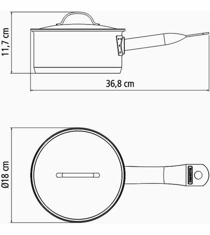 Imagem de Panela 16cm 1,4l Professional Aço Inox Tramontina Fundo Triplo Com Tampa Plana Detalhe Satinado