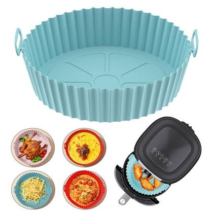 Imagem de Panela AirFryer Air Catcher Silicone Pote De Forno Bandeja Frito De Pizza Cesta De Frango Quadrada Redonda De Substituiç