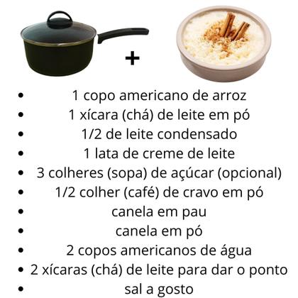 Imagem de Panela Antiaderente Preto Cabo Arroz Doce Feijão Tampa Vidro - RL