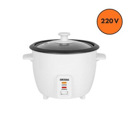 Imagem de Panela Arroz Elétrica Branca Fazer Preparo Vapor Comida Carne Assadeira Colher Bandeja
