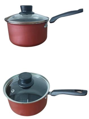 Imagem de Panela Avulsa N14 C/ Cabo Antiaderente Alumínio Vermelho Para arroz Chocolate e sobremessa