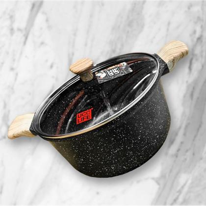 Imagem de Panela Caçarola antiaderente Alumínio Cerâmico c/ Tampa 24cm