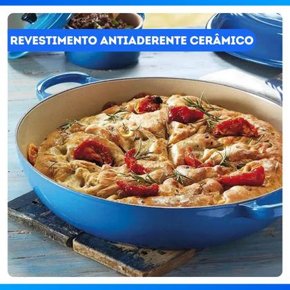 Imagem de Panela Caçarola Antiaderente Revestimento Cerâmico 26cm 3,4L Grossa