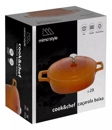 Imagem de Panela Caçarola Baixa 28cm Revestimento Cerâmica Antiaderente Indução Cook&Chef 4,6L Mimo Style