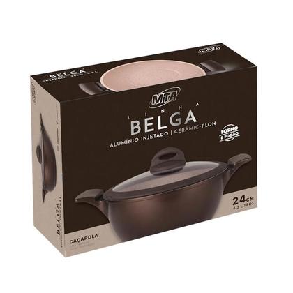 Imagem de Panela Caçarola Belga 6,2L 28cm Cerâmic-Flon Alumínio Antiaderente 8442 MTA
