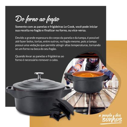 Imagem de Panela Caçarola Ceramica Antiaderente 20cm Preta Le Cook