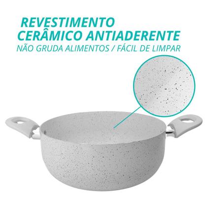 Imagem de Panela Caçarola Cerâmica Antiaderente Ibiza Vanilla 20cm