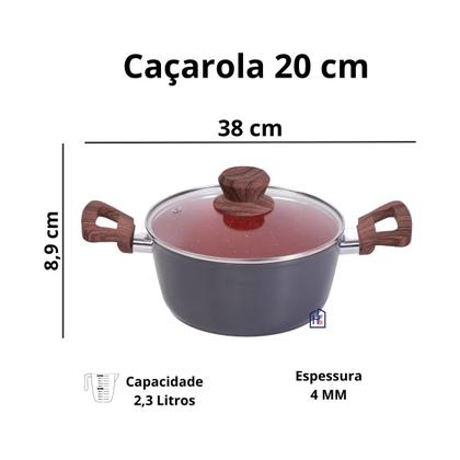 Imagem de Panela Caçarola Nano Cerâmica Antiaderente Indução TV 20cm
