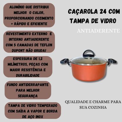 Imagem de Panela Caçarola Plus Grande N24cm Antiaderente + 1 Colher Nylon