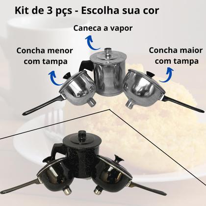 Imagem de Panela Cuscuzeira Porção individual 2 Conchas 1,4L Peito de moça de Alumínio Cuscuzeiro Nordestino