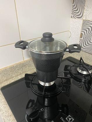 Imagem de Panela Cuscuzeiro Alumínio Craqueado Tampa Vidro N18 - 3,5l