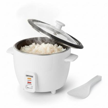 Imagem de Panela de Arroz Elétrica 1,3 Litros Branca 127V ou 220V com Tampa de Vidro Função Cozinhar Aquecer