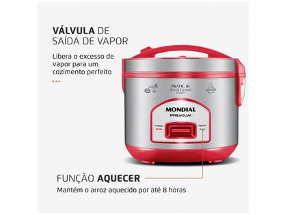 Imagem de Panela de Arroz Elétrica 6 Xícaras Mondial Premium PE-45-6X