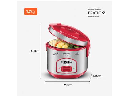 Imagem de Panela de Arroz Elétrica 6 Xícaras Mondial Premium PE-45-6X