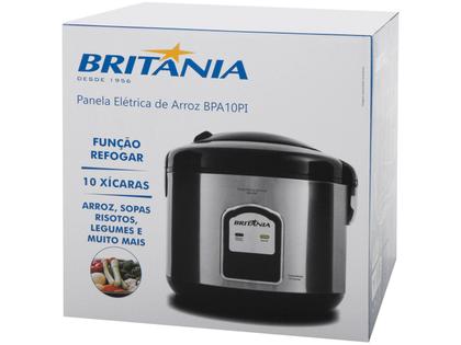 Imagem de Panela de Arroz Elétrica BPA10PI Britânia Inox Com Função Refogar Legumes Com Acessórios 127V
