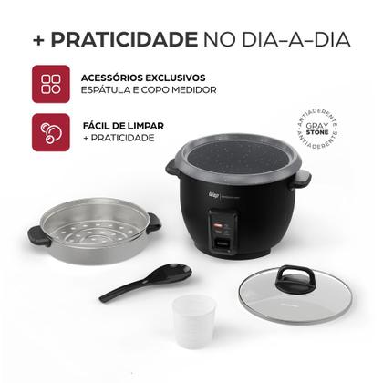 Imagem de Panela De Arroz Elétrica Wap Wrc1000 Antiaderente Preta 220V