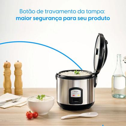 Imagem de Panela de Arroz Elgin PAR20 5 Xícaras 1L 220V Inox 400W