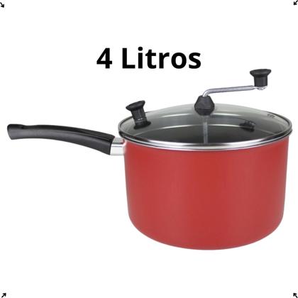 Imagem de Panela de Fazer Pipoca PipoqueiraAntiaderente 20 Cm 4L Vermelho - RL