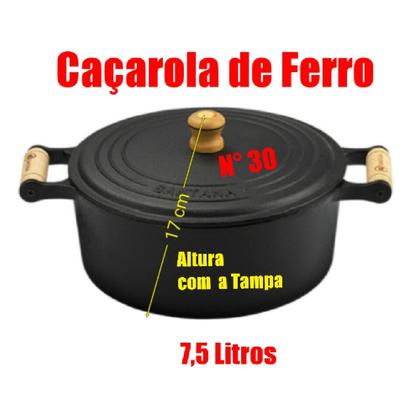 Imagem de Panela de Ferro 7,5 Litros Tradicional Gourmet Santana