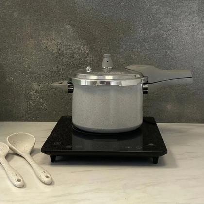 Imagem de Panela de Pressão 4,2 L Antiaderente Ceramic Life Marble Blend com Indução Cinza Claro