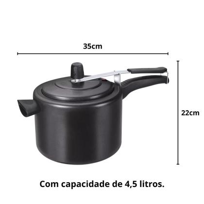 Imagem de Panela de Pressão 4,5 Litros Black Fortaleza Com Trava