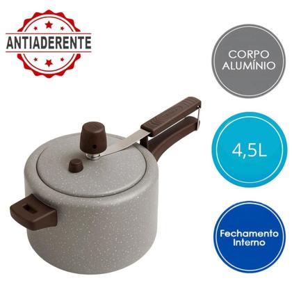 Imagem de Panela De Pressão 4,5 Litros Stone Antiaderente Teflon Leve
