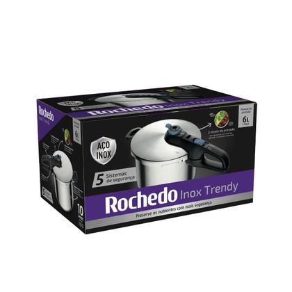 Imagem de Panela De Pressão 6L Trendy Rochedo EI60 - Inox