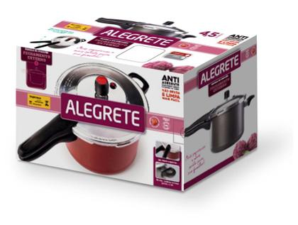 Imagem de Panela De Pressão Alegrete Antiaderente 4,5L Fechamento Externo Vermelha