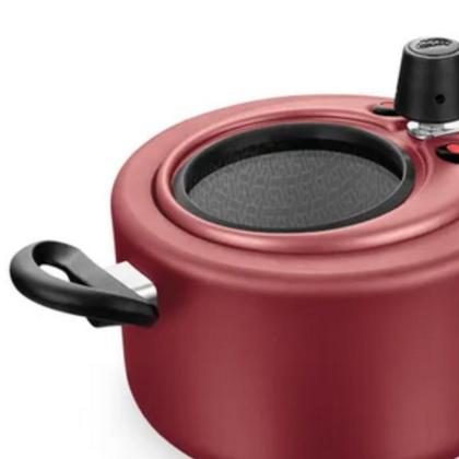 Imagem de Panela de Pressão Antiaderente 3 Litros e Tampa com Visor de Vidro 3L MTA 6025 Cereja