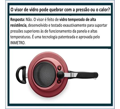 Imagem de Panela de Pressão Antiaderente MTA 4,5L com Visor de Vidro e Fechamento Interno  Segurança Inmetro