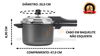 Imagem de Panela de pressão antiaderente quartzo 4,5 litros 4 sistema segurança