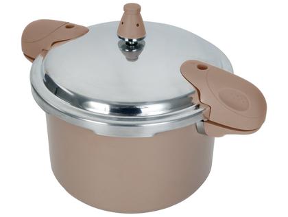 Imagem de Panela de Pressão Brinox 5,4L Indução Bege Pressure Mocha Mousse
