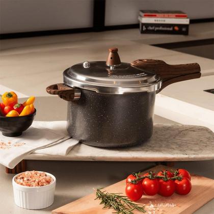 Imagem de Panela de Pressão Brinox Ceramic Life - 4,2 Litros, Pressure Indução, Granito