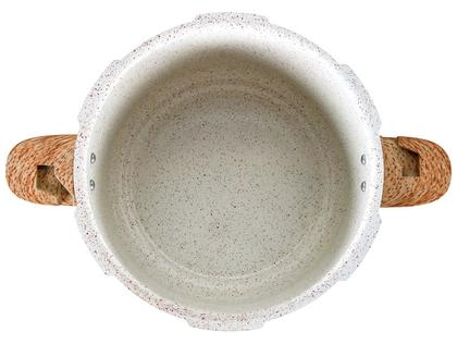Imagem de Panela de Pressão Brinox Ceramic Life 5,4L 22cm Baunilha Antiaderente para Indução com Fechamento Externo