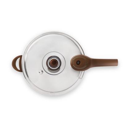 Imagem de Panela de Pressão Brinox Ceramic Life Fundo de Indução Pressure 6,8 Litros Ø 24 cm Vanilla