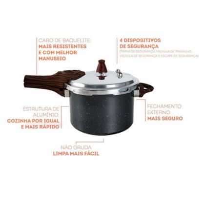 Imagem de Panela De Pressão Brinox Ceramic Life Granito 4,2l Indução