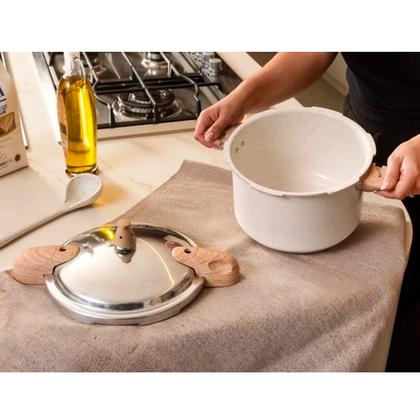 Imagem de Panela de Pressão Ceramic Life Pressure com indução 22cm 5,4L Vanilla 4953/103 Brinox