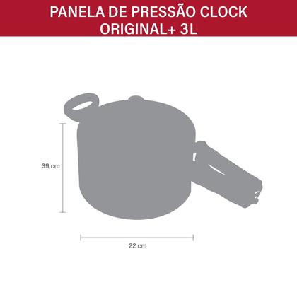 Imagem de Panela de Pressão Clock 3L Prata Original+