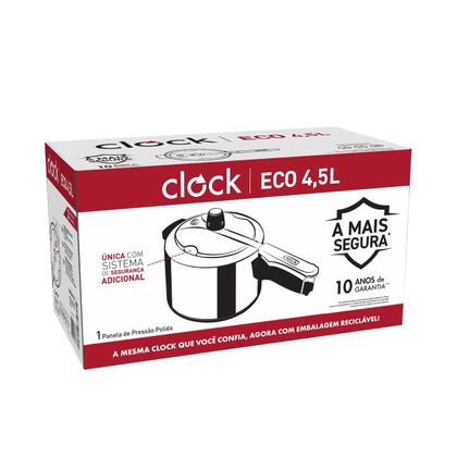 Imagem de Panela de Pressão Clock Eco Basic em Alumínio Polido 4,5 Litros