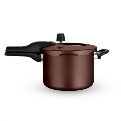 Imagem de Panela De Pressão Com Visor 4,5 Litros Antiaderente Marrom Chocolate 7 Camadas Resistente Ao Calor MTA - 6603
