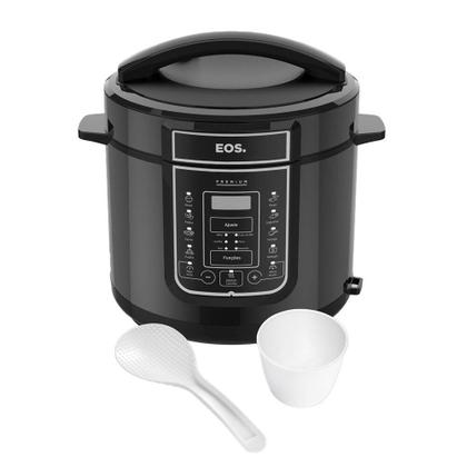 Imagem de Panela de Pressão Elétrica 3 Litros EOS Multicooker Digital Inox Preto EPP30DP 110V