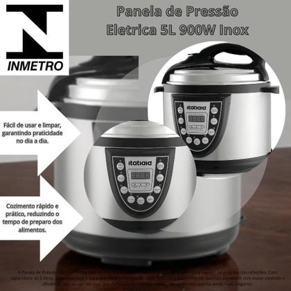 Imagem de Panela de Pressão Eletrica 5L 900W Inox - Itatiaia