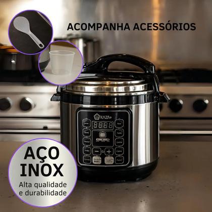 Imagem de Panela de Pressão Elétrica Aço Inox 5 Litros 1000w 127v Kasa+