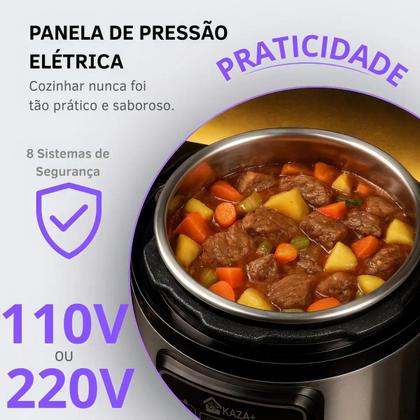 Imagem de Panela de Pressão Elétrica Aço Inox 5 Litros 1000w 127v Kasa+